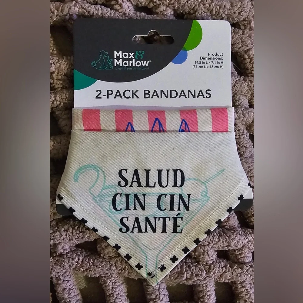 Max & Marlow Olive Martini Kitten Collar & 2pc Bandana Set
